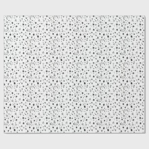 Papel De Presente Hand Drawn Celestial Night Sky Pattern