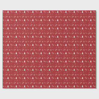 Papel De Presente Hand-Drawn Festive Red & White Christmas