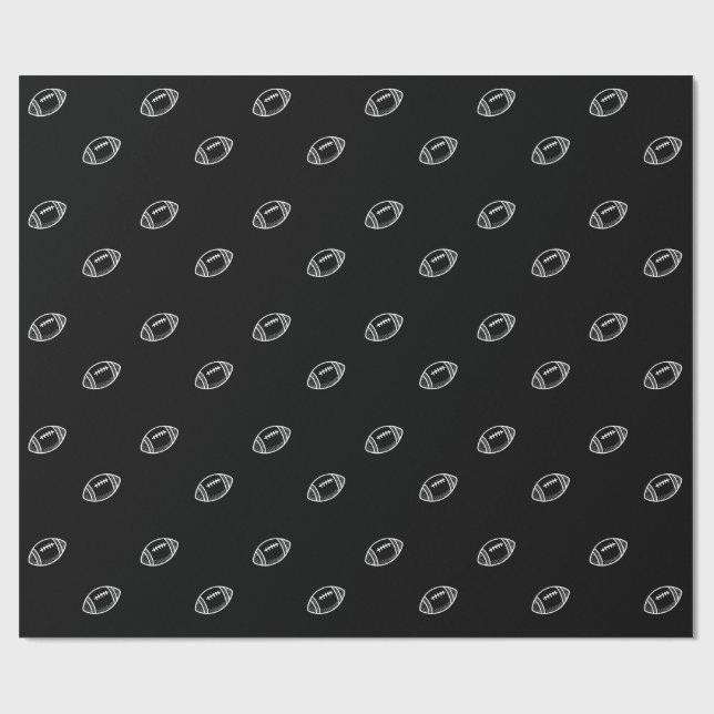 Papel De Presente Hand Drawn Football Pattern Sports  (Aberto)