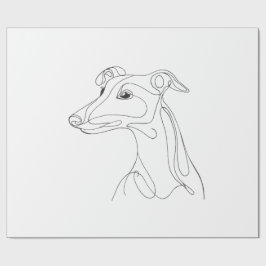Papel De Presente Hand Drawn Greyhound Line Art - Minimalist Design