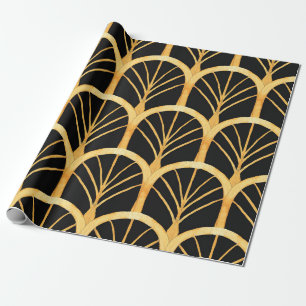 Papel De Presente Hand drawn watercolor seamless pattern with gold i