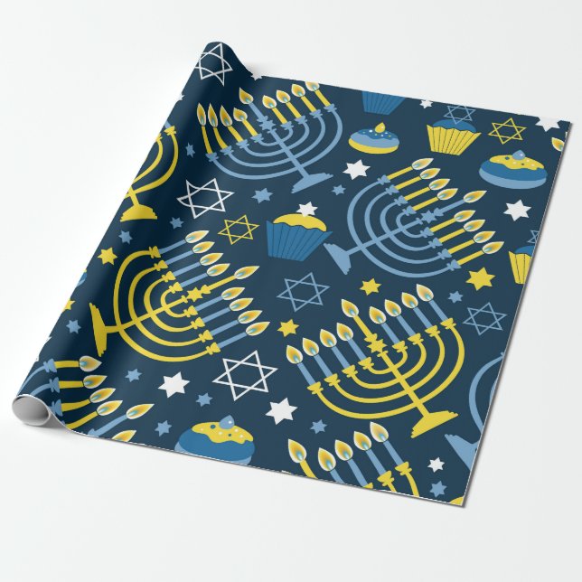 Papel De Presente "Hanukkah" (Desenrolado)