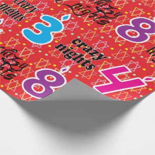 Papel De Presente Hanukkah/Chanukah Quebrando Papel "8 Noites Loucas