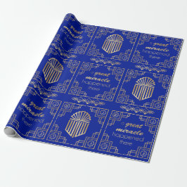 Papel De Presente Hanukkah Dreidel Art Deco Wrapper Paper