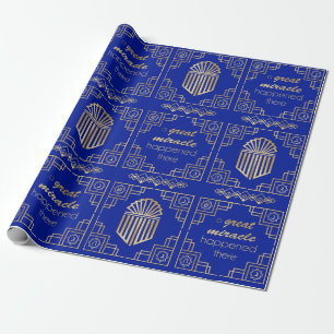 Papel De Presente Hanukkah Dreidel Art Deco Wrapper Paper