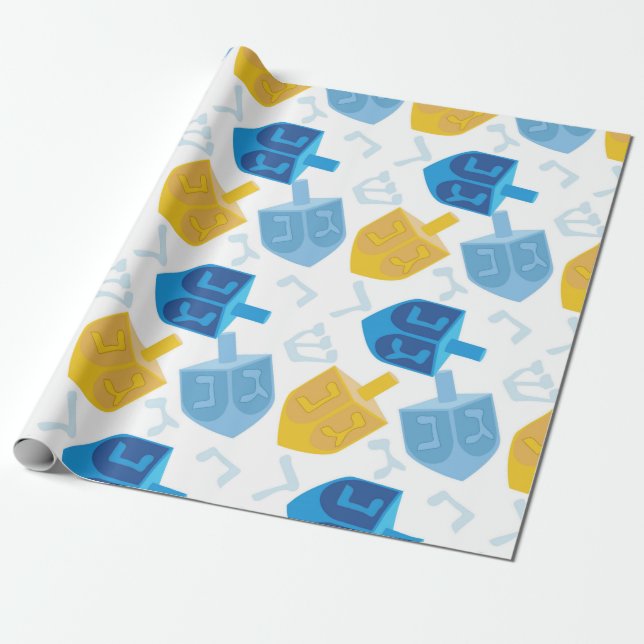 Papel De Presente Hanukkah Glee Dreidel (Desenrolado)