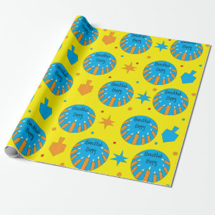 Papel De Presente Hanukkah Happy Wrapling Paper/Velas Laranja