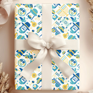 Papel De Presente Hanukkah Judeu Sukkot Engraçado Padrão Bonito
