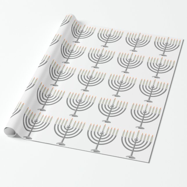 Papel De Presente Hanukkah menorah (Desenrolado)