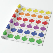 Hanukkah Personaliza o Giftwrap "Dreidel 3D Colors