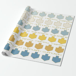 Papel De Presente Hanukkah Personalize o Giftwrap "Dreidel Palette"