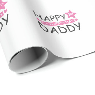 Papel De Presente Happy 1st Father's Day Daddy Papa Vatertag