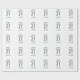 Papel De Presente Happy 21st birthday bold letter simple name minima