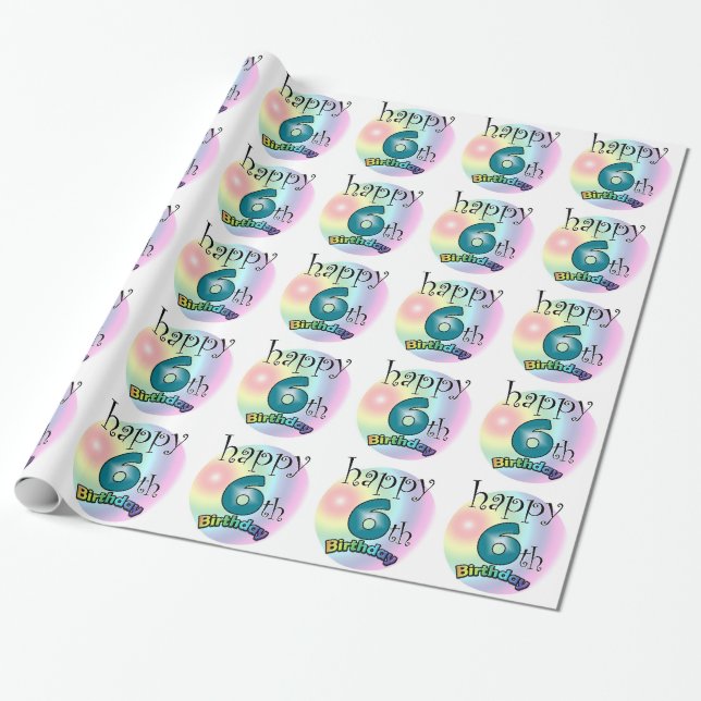 Papel De Presente Happy 6th Birthday (Desenrolado)