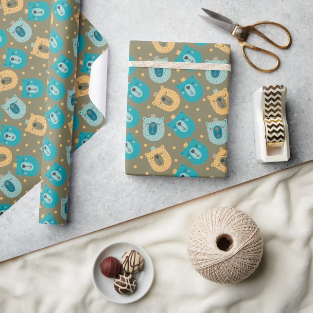 Papel De Presente Happy Bear Kings (Artesanato)