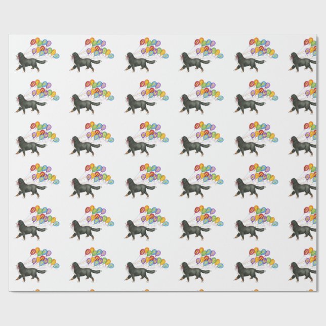 Papel De Presente Happy Birthday Bernese Mountain Dog (Aberto)