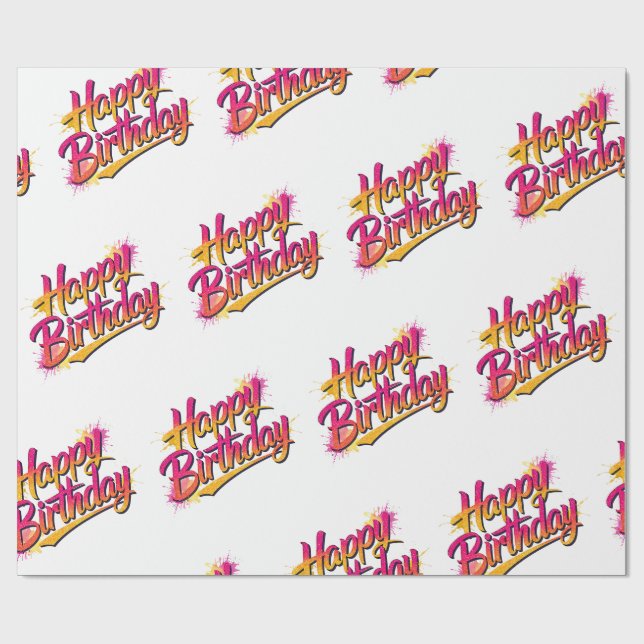 Papel De Presente Happy Birthday Wrapping Paper (Aberto)