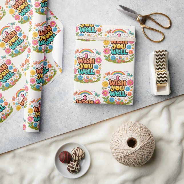 Papel De Presente Happy Daisies and Rainbows  (Artesanato)