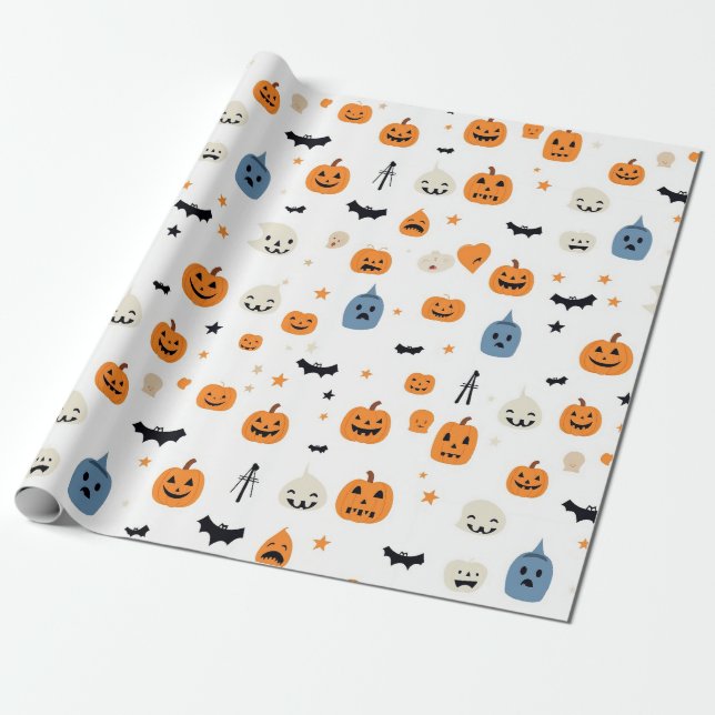 Papel De Presente Happy Halloween for babyes white (Desenrolado)