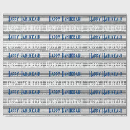 Papel De Presente Happy Hanukkah Blue Stripes