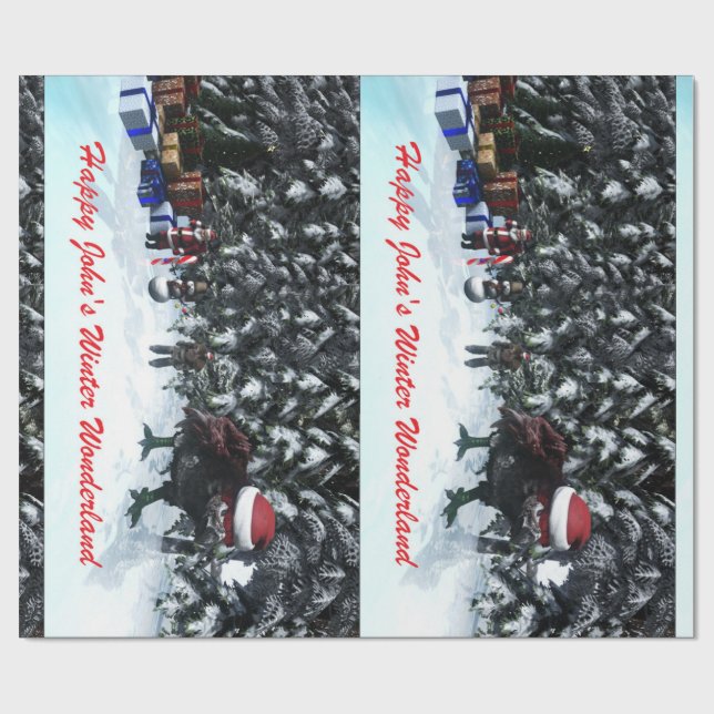 Papel De Presente Happy John's Winter Wonderland Geschenkpapier (Aberto)