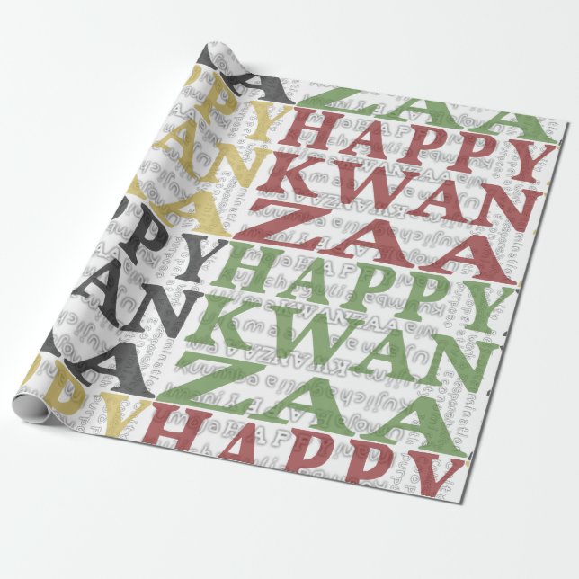 Papel De Presente Happy Kwanzaa (Desenrolado)