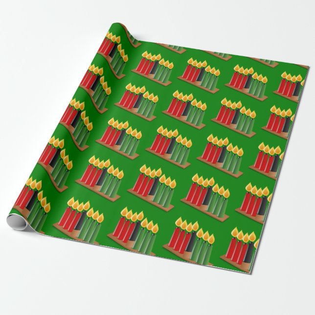 Papel De Presente Happy Kwanzaa Candles (Desenrolado)