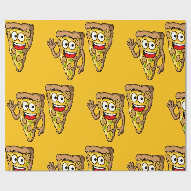 Papel De Presente Happy Mushroom Pizza Slices (Aberto)