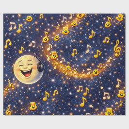 Papel De Presente Happy musical Moon Galaxy custom wrapping paper