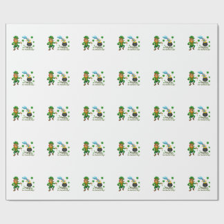 Papel De Presente Happy Saint Patrick's Day Leprechaun Rainbow 