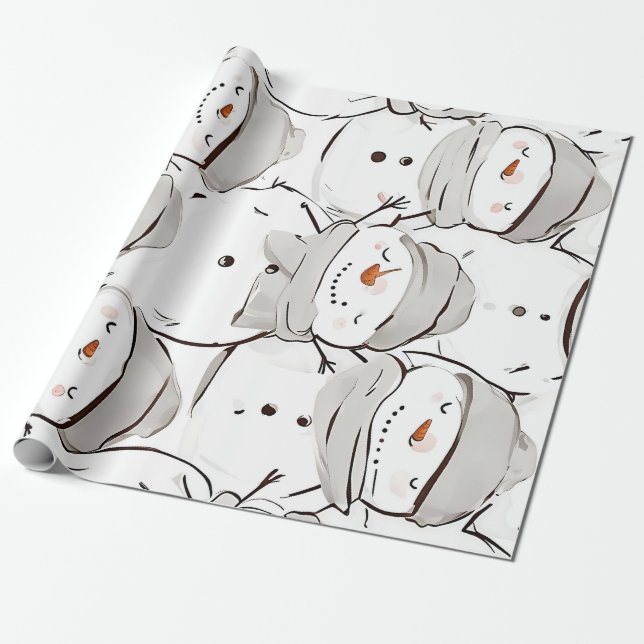 Papel De Presente Happy Snowman (Desenrolado)