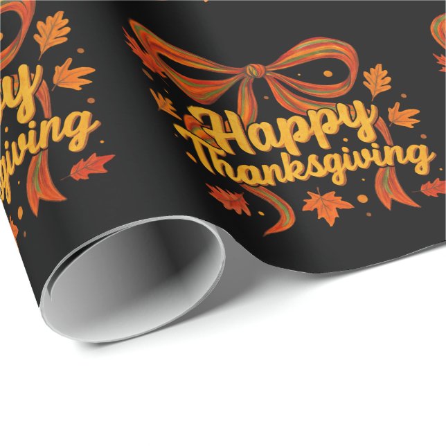 Papel De Presente Happy Thanksgiving gift  (Ponta do rolo)