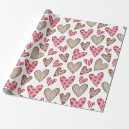 Papel De Presente Happy valentine day elegant colorful hearts