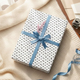 Papel De Presente Happy Valentine’s Day Black Heart Design 