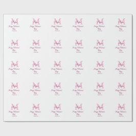 Papel De Presente Happy valentine's day monogram pink name love girl
