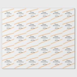 Papel De Presente Happy wedding anniversary orange pastel lines name
