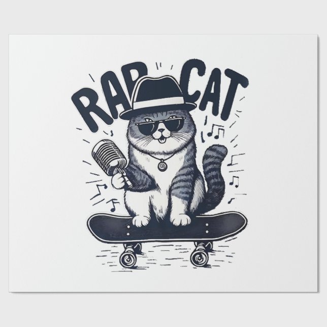 Papel De Presente Harmonia do Rap Cat (Aberto)
