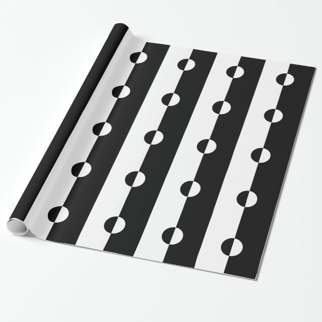 Papel De Presente Harmonia Preta e Branca (Desenrolado)
