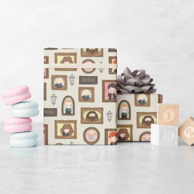 Papel De Presente HARRY POTTER™ Chibi Picture Frame Patterno (Chá de bebê)