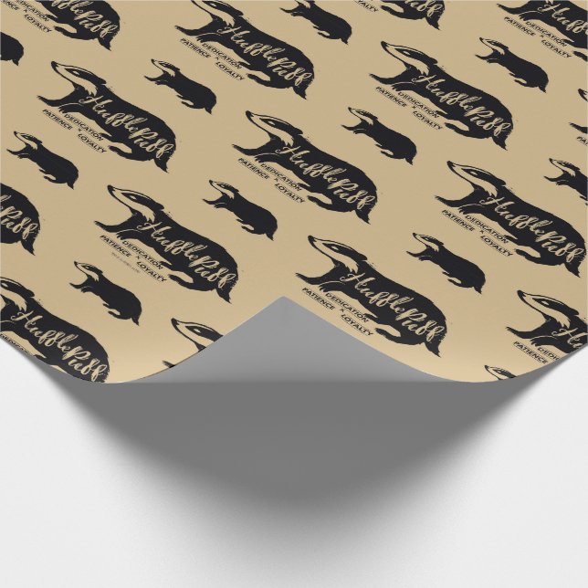 Papel De Presente Harry Potter | HUFFLEPUFF™ Tipografia da silhueta (Ponta)