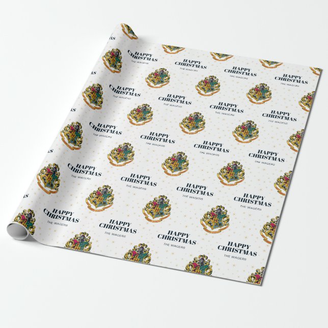 Papel De Presente Harry Potter personalizado | Hogwarts Crest - Nata (Desenrolado)