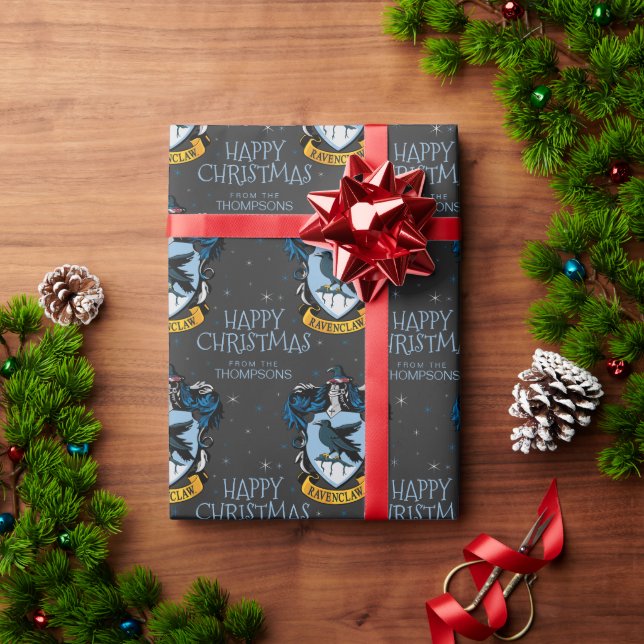 Papel De Presente Harry Potter | Ravenclaw Crest - Feliz Natal (Presente de Natal)