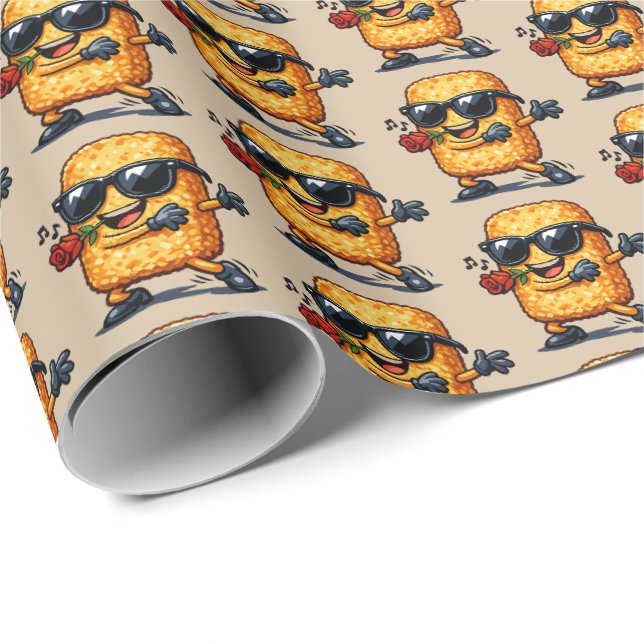 Papel De Presente Hash Brown Dançante (Ponta do rolo)