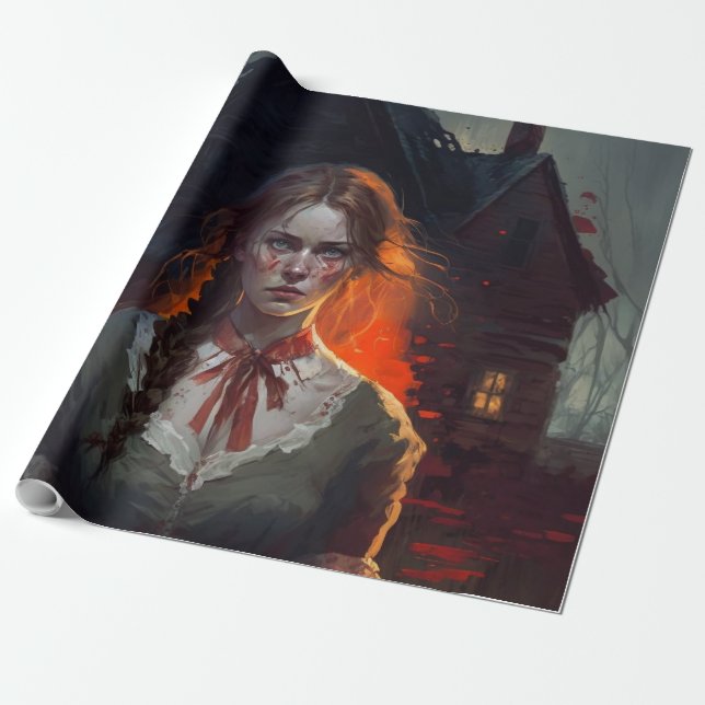 Papel De Presente Haunting house (Desenrolado)