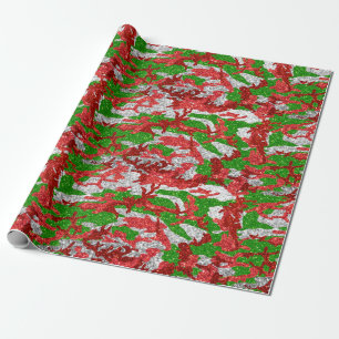 Papel De Presente Haus Do Padrão De Natal De Camo Silver