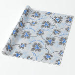 Papel De Presente Hawaiian Holly Hanukkah Blue Floral<br><div class="desc">Hau’oli Hanukaha é Hawai'ian por Happy Hanukkah! Esta ilustração mostra uma interpretação tropical do holly em cores de Chanucá e gradientes sutis. A inscrição é feita com neve para uma surpresa adicional. Este design está disponível em uma variedade de produtos para a casa e roupa para toda a família.</div>
