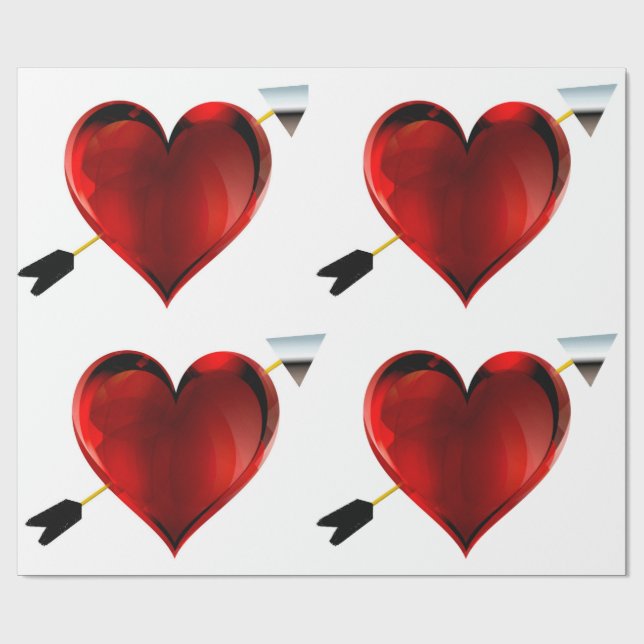 Papel De Presente Heart and Arrow Wrapping Paper (Aberto)
