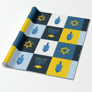Papel De Presente hebraico hanukkah do colorblock