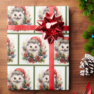Papel De Presente Hedgehog Cãozinho Borracha Floresta Natal