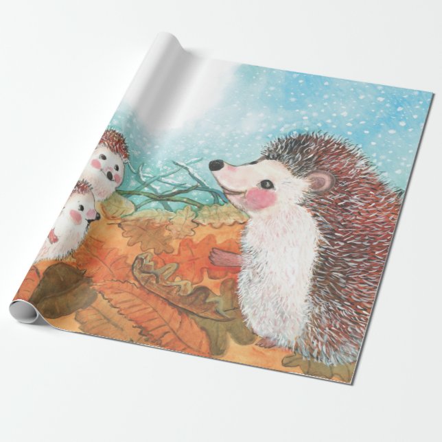 Papel De Presente Hedgehogs conversando entre si Ilustração (Desenrolado)